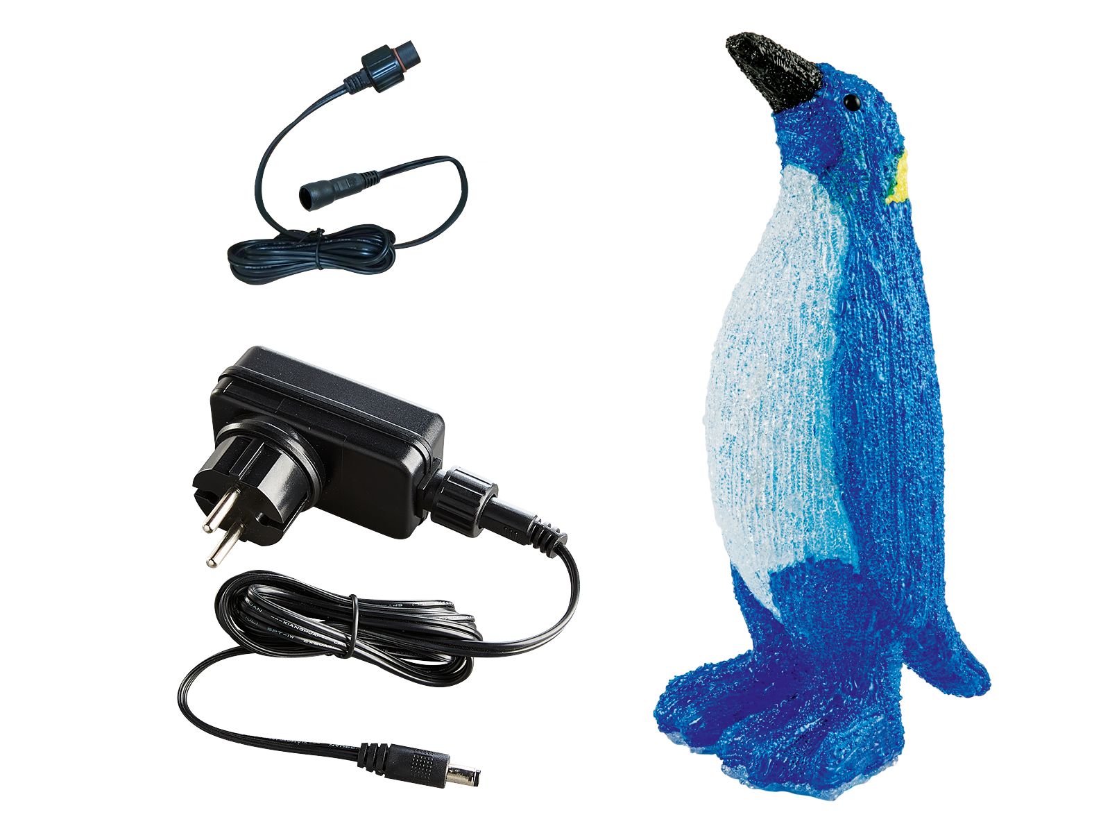 Heitronic SET Pinguin mit LED Beleuchtung und Erdspieß Outdoor 12 Volt AC mit Heiconnect Stecksystem  inkl Basisleistung und Trafo