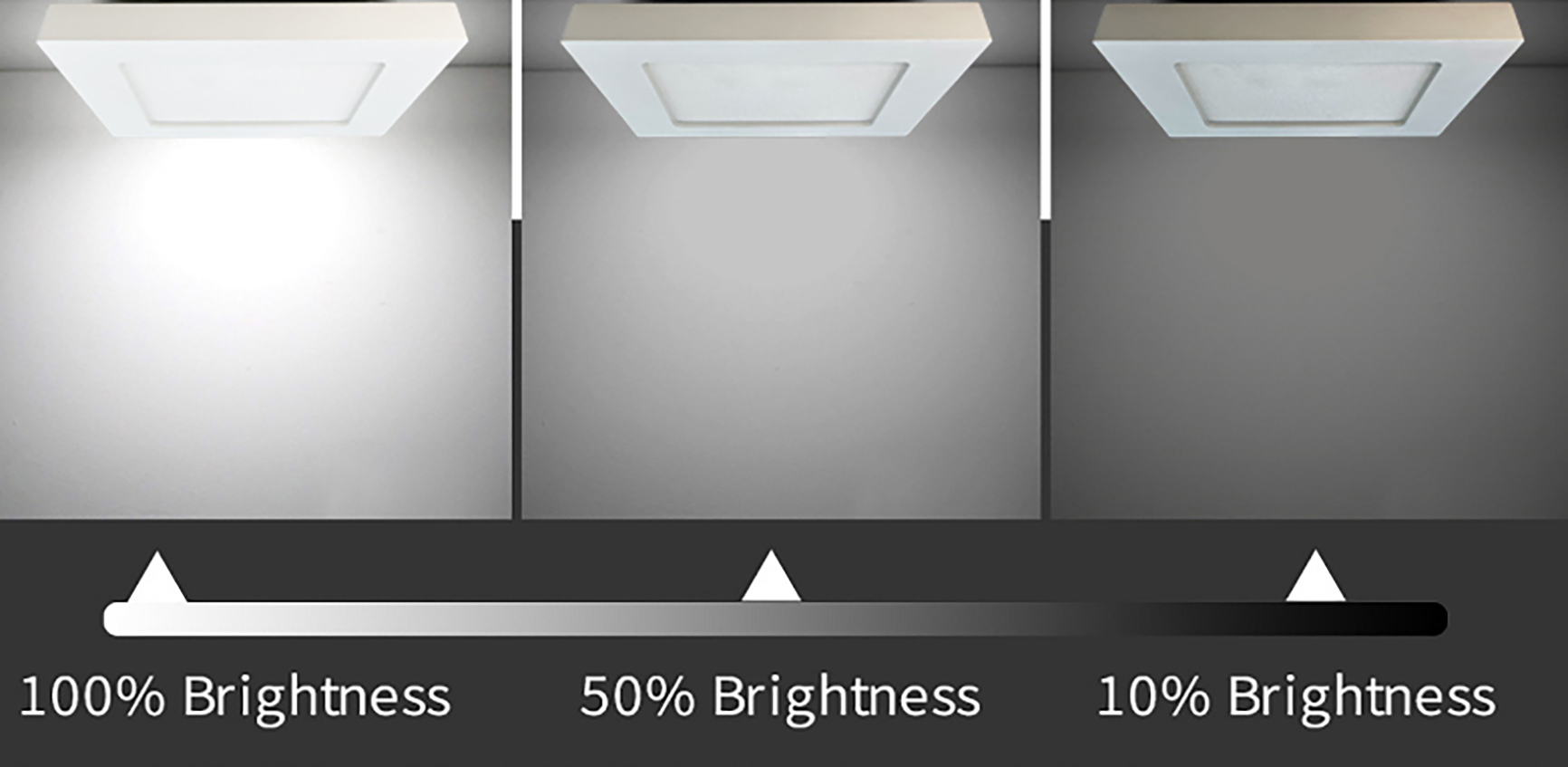 HEITRONIC - LED Einbaudownlight LE MANS quadratisch 20 Watt 220x220x32 mm 3000/4000/6000 Kelvin IP44 dimmbar