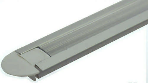 S+H Aluminium Profil 1500x22x6mm inkl Abdeck. (1x klar/1x matt) Endkappen Befestigung