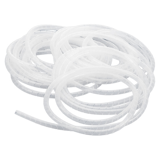 Kabelspirale weiß / transparent 6mm Kabelschlauch Spiralschlauch Kabelbinder
