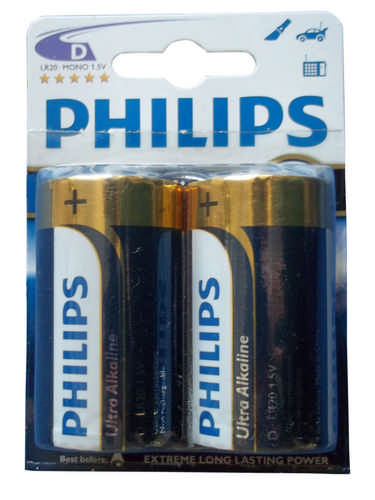 Philips Alkali Extreme Life 2er-Bli LR20 Mono (D)